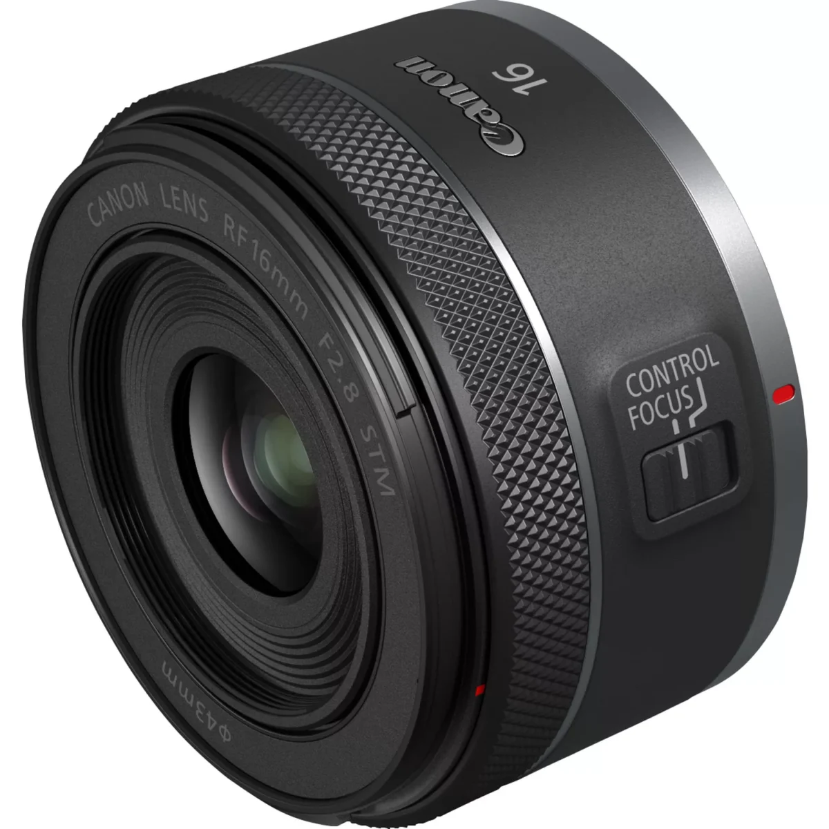 Canon RF 16mm F2.8 STM Lens front view side