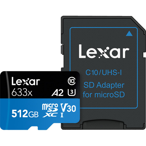 Lexar High Performance microSDXC 633x UHS I Memory Card 512GB 4