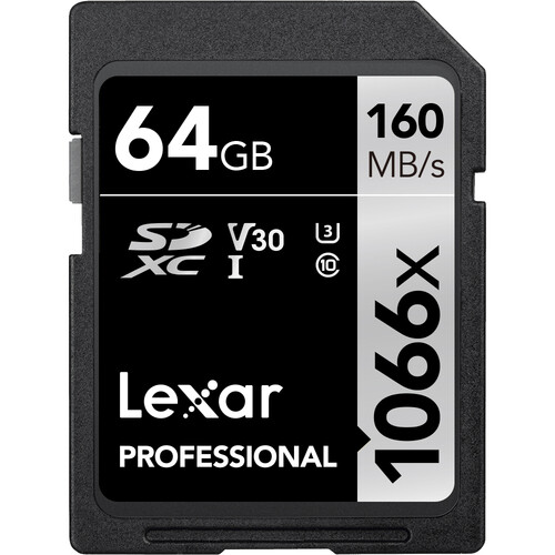 Lexar Professional 1066x SDXC UHS-I V30 Memory Card 64GB