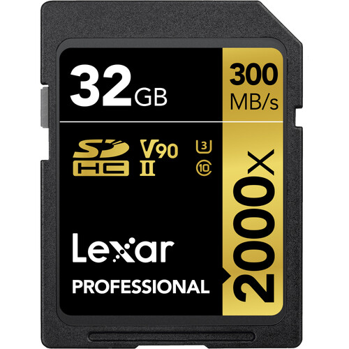 Lexar Professional 2000x SDHC UHS-II V90 Memory Card 32GB