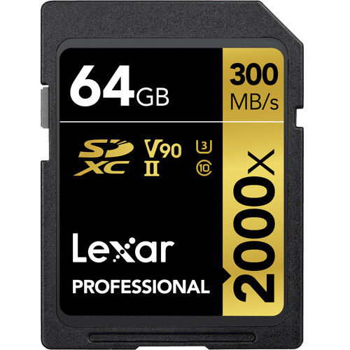 Lexar Professional 2000x SDXC UHS-II V90 Memory Card 64GB