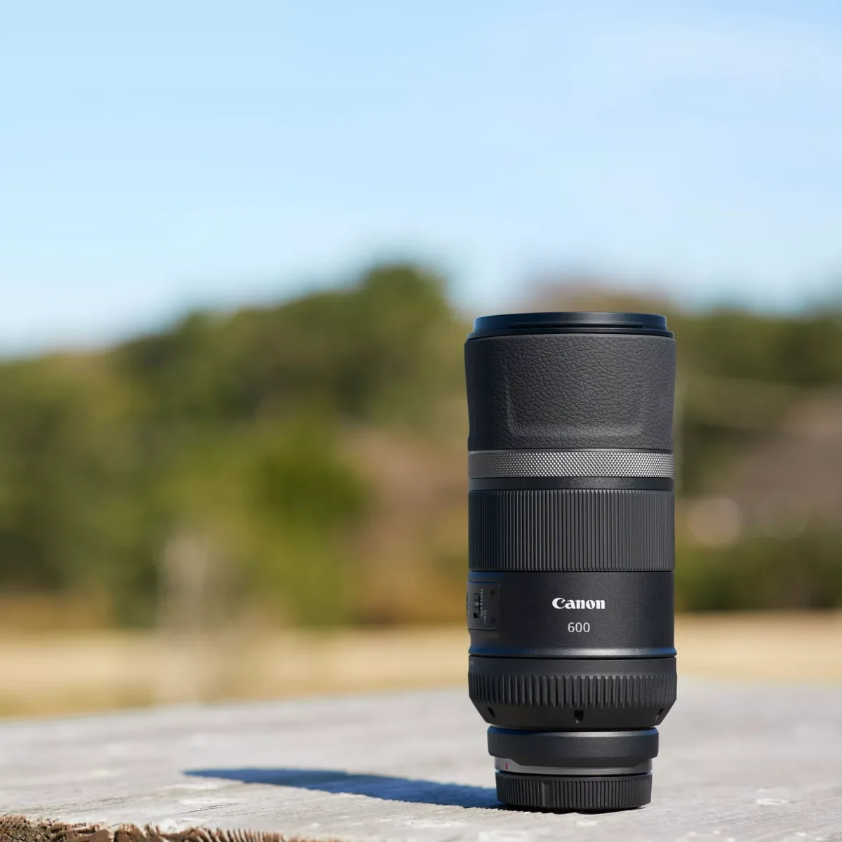 canon rf 600mm f11 is stm lens the lens on a picnic table